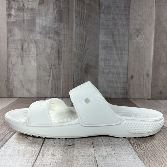 Crocs Women's Classic Slide Sandal Comfort Two Strap Slip On White Size 8 - Picture 9 of 13